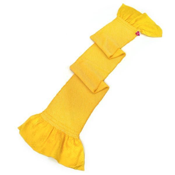 振袖用 正絹 総しぼり 帯揚げ イエロー オレンジ系 黄色 oa-054 絹100％ シルク 黄色 黄 イエロー 総絞り しぼり 絞り 振袖 成人式 京都うさぎ堂