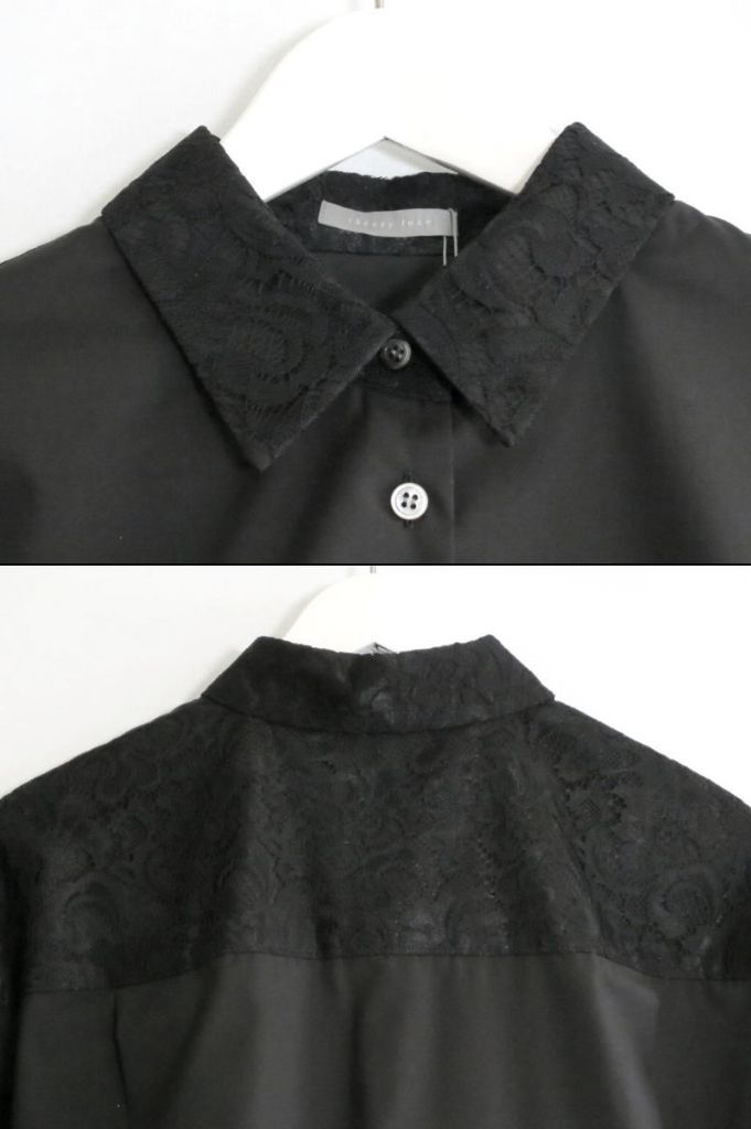 theory luxe◆長袖シャツ/38/コットン/BLK/03-4108269-050-038 theory luxe◇長袖シャツ/38/コットン/BLK/03-4108269-050-038