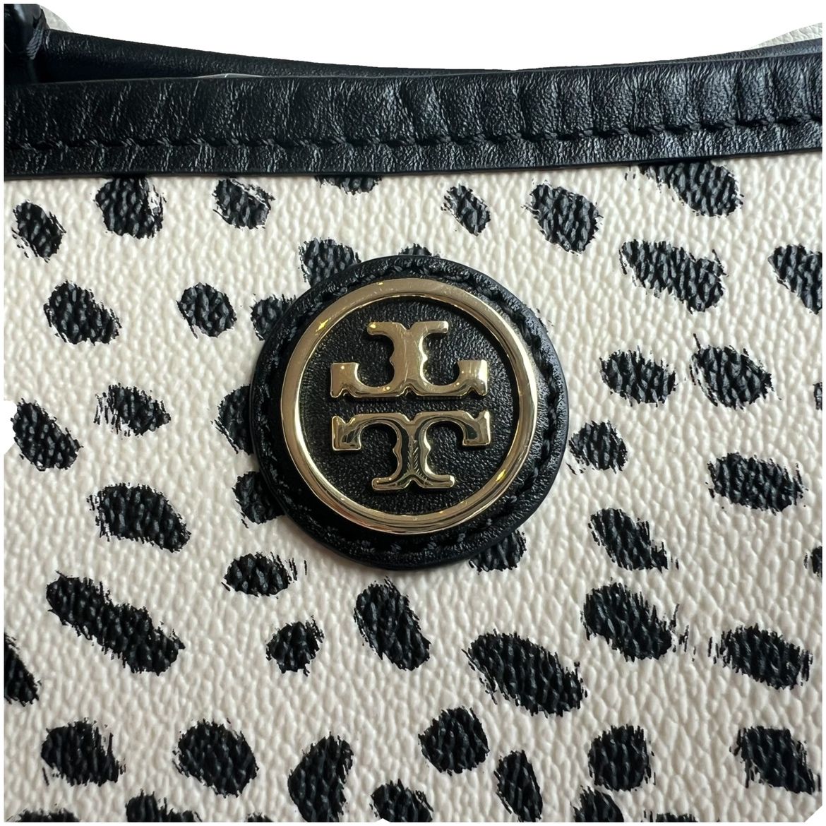 【中古】 TORY BURCH （トリーバーチ） ﾀﾞﾙﾒｼｱﾝ ﾄｰﾄﾊﾞｯｸﾞ バッグ トートバッグ  ﾊﾞｲｶﾗｰ ブラック ホワイト Black