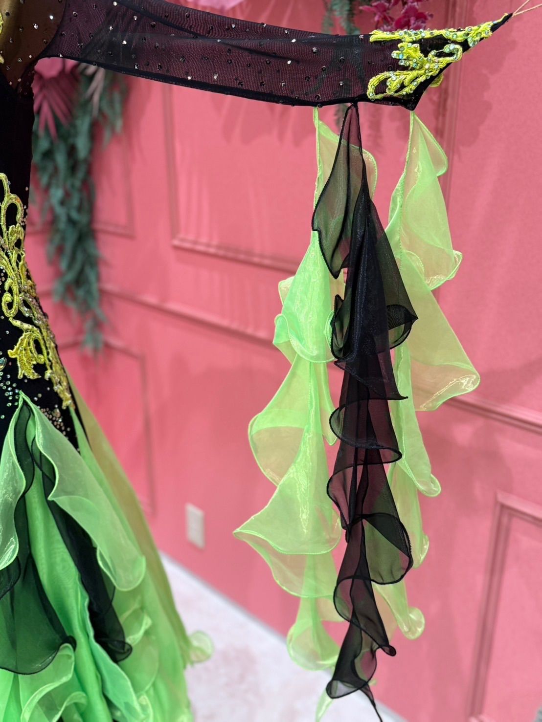 社交ダンス gentil ジャンティ 緑 スタンダードドレス グリーン サイズ