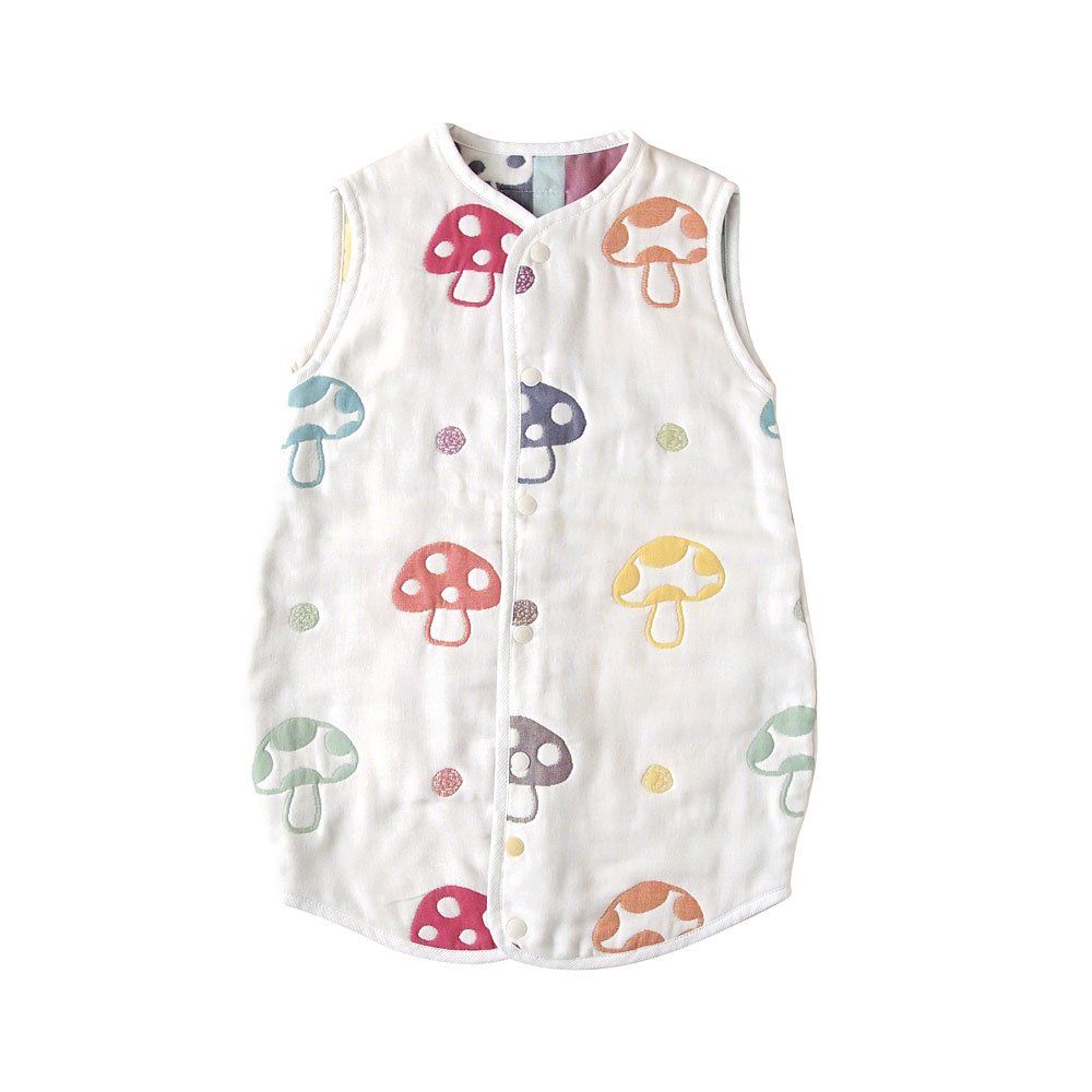 ☆新品☆【限定】10mois(ディモワ)-Hoppettaふくふくガーゼ(6重ガーゼ) 2wayベビースリーパー コットン100% 新生児~3歳頃まで champignon