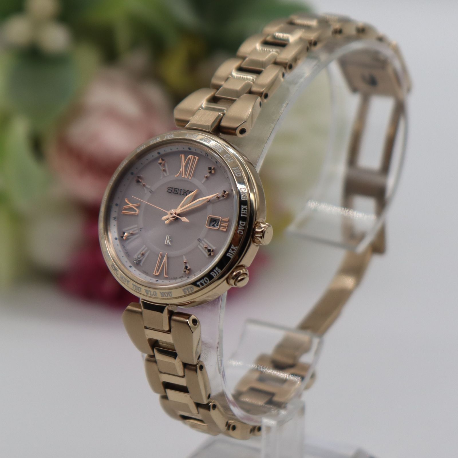 SEIKO セイコー ルキア 1B35-0AF0 電波ソーラー 1Pダイヤ ローマン