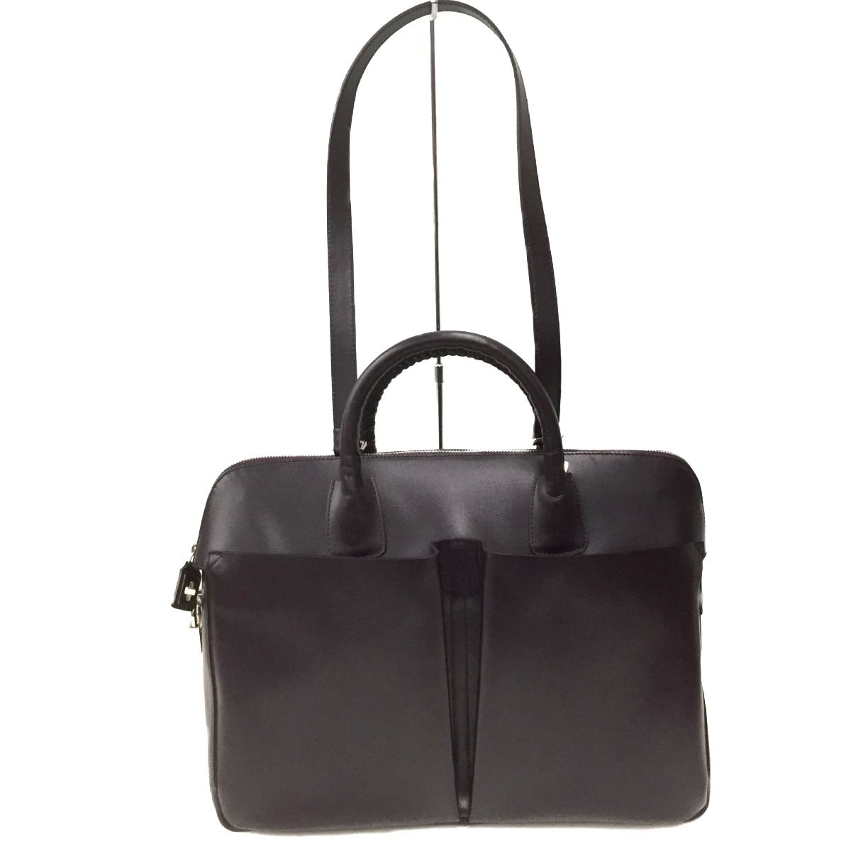 △△BALLY バリ ビジネスバッグ 2WAY レザー パープル