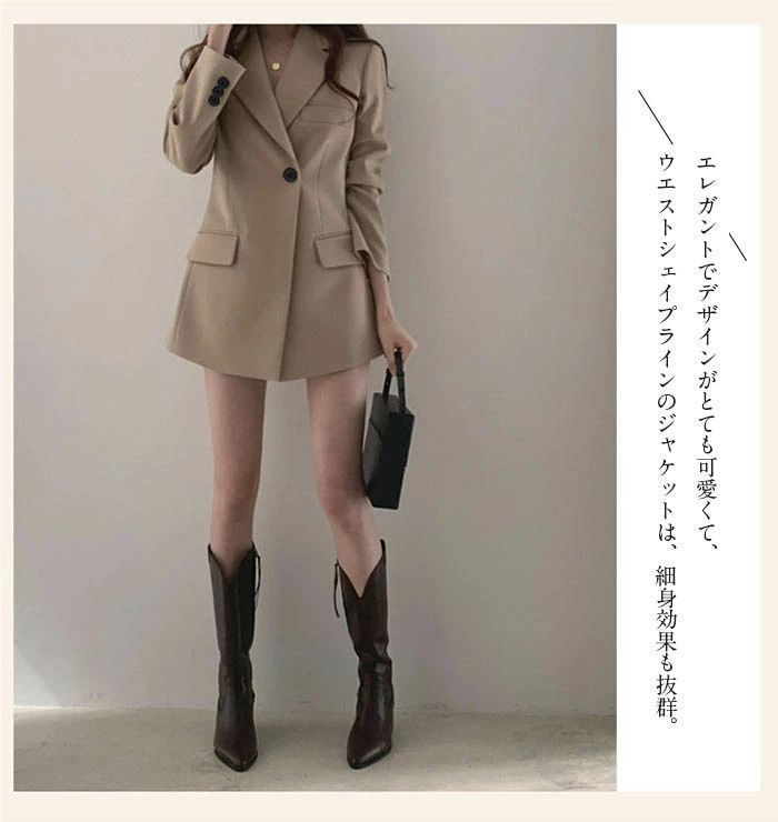 スーツジャケット レディース 春秋 長袖ブレザー 黒スーツ 40代 カジュアル テーラードジャケット ゆったり 着痩せ 通勤 オシャレ韓国