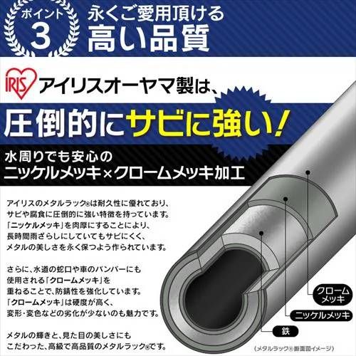 アイリスオーヤマ メタルラック本体 4段 ポール径25mm 幅120×奥行46×高さ151cm ラック 棚 防サビ加工 スチールラック サビに強い 棚 銀 MR-1215J WWW_OLIVIERBERNSTEIN_COM