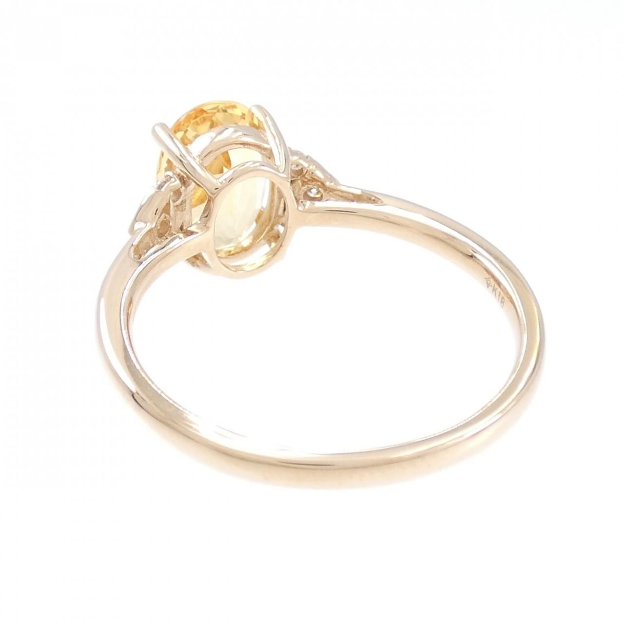 GSTV K18PG ダイヤ付 インペリアルトパーズ リング 鑑別書付き K18YG インペリアルトパーズ リング 0.60CT 【ビズー公式