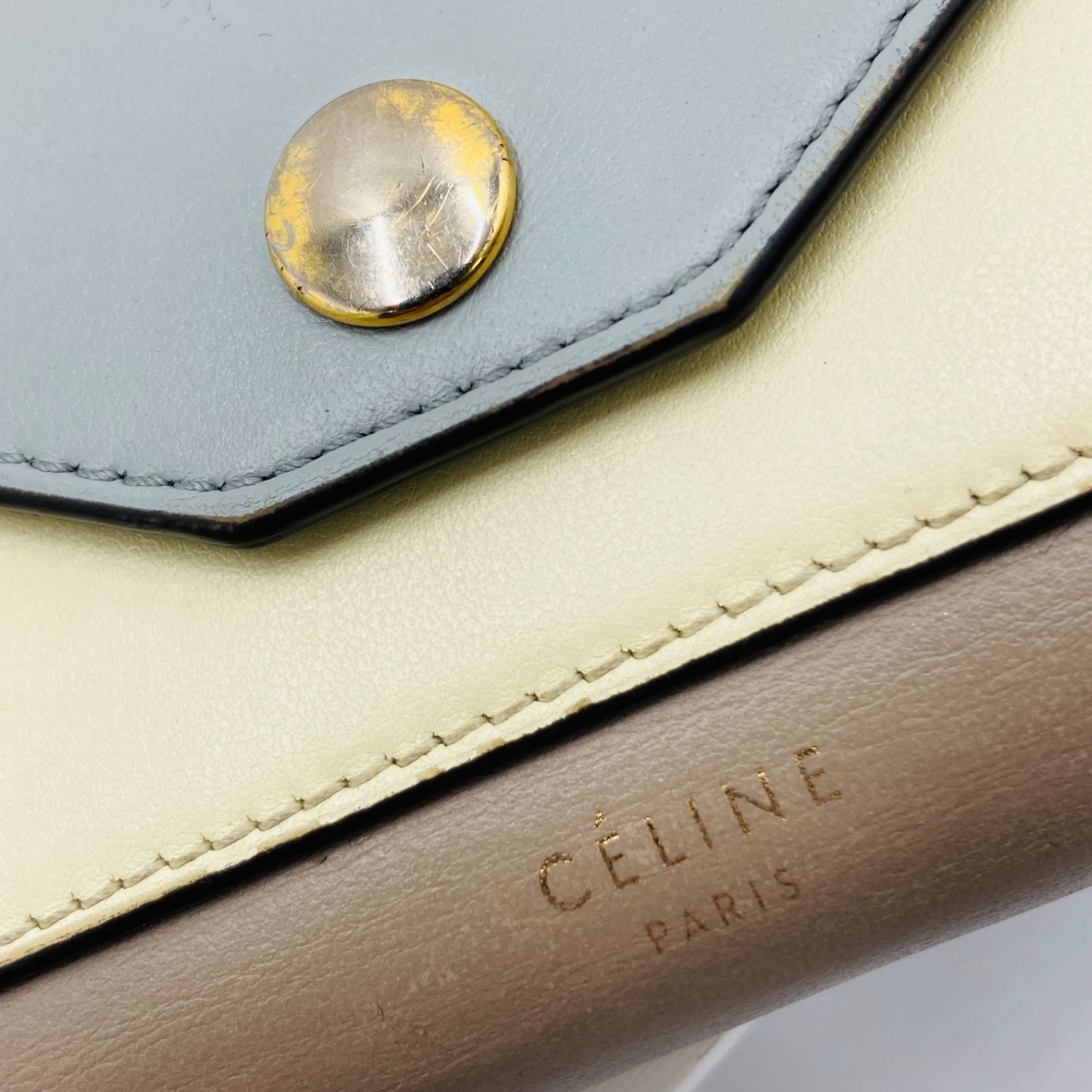 美品】セリーヌ CELINE 長財布 トライフォールデッド マルチ