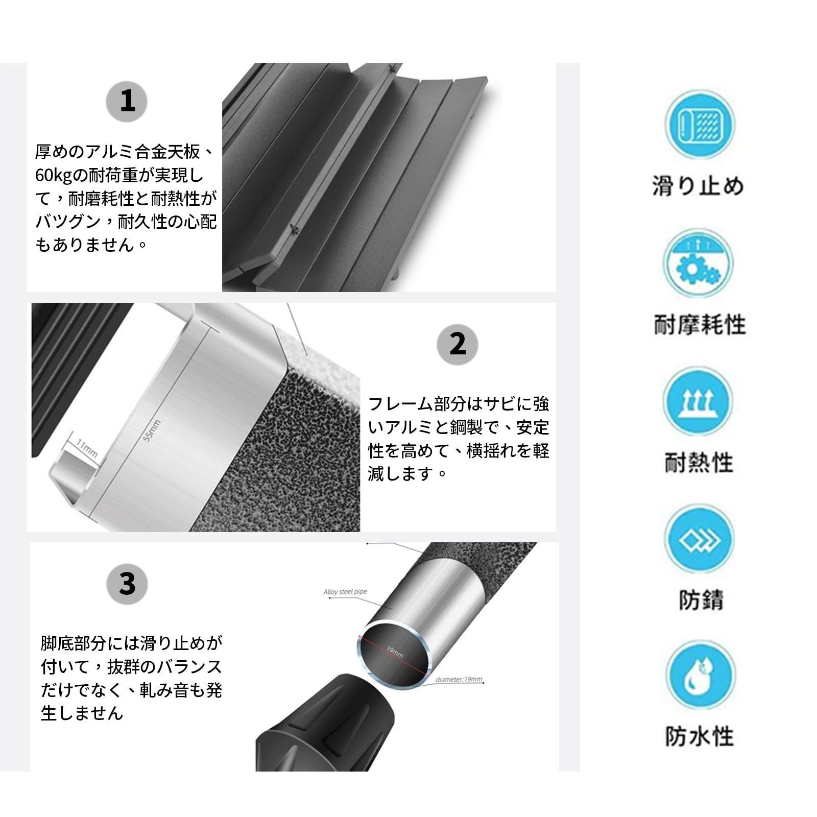 商品 持ち運び 軽量 フィールドラック ハイキング レジャーテーブル フィールドホッパー ピクニック ピクニック バーベキュー お花見 棚 コンパクト 収納袋付き アルミ製テーブル 高さ調整 耐荷重60KG 折りたたみ ロールテーブル ブラック アウト