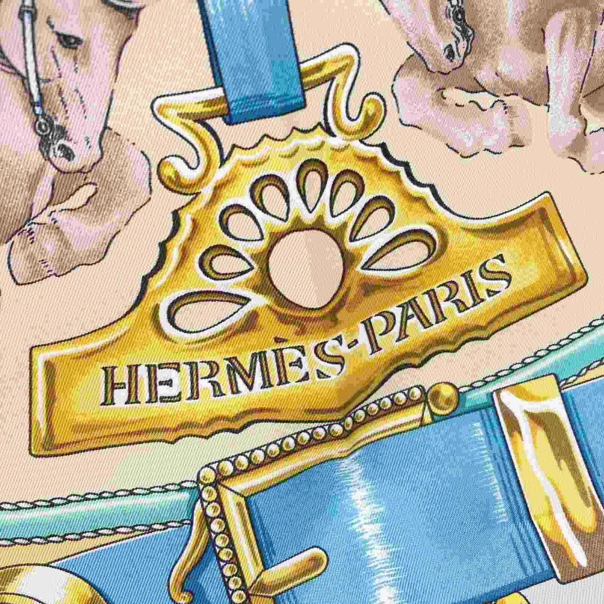 HERMES エルメス カレ90 CHEVAUX DE TRAIT 輓馬 シルクスカーフ