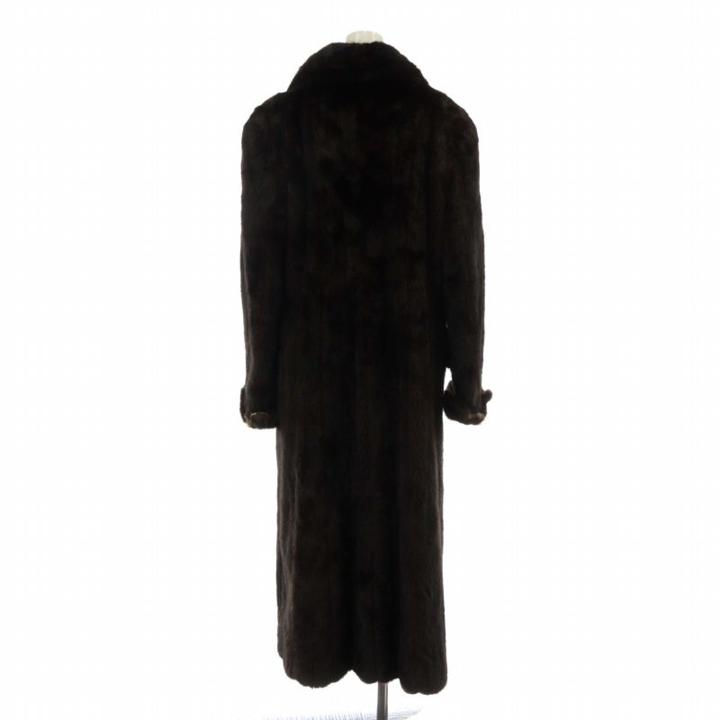 ブラックグラマ ミンクファーコート 毛皮 ダークブラウン 茶色 ロング