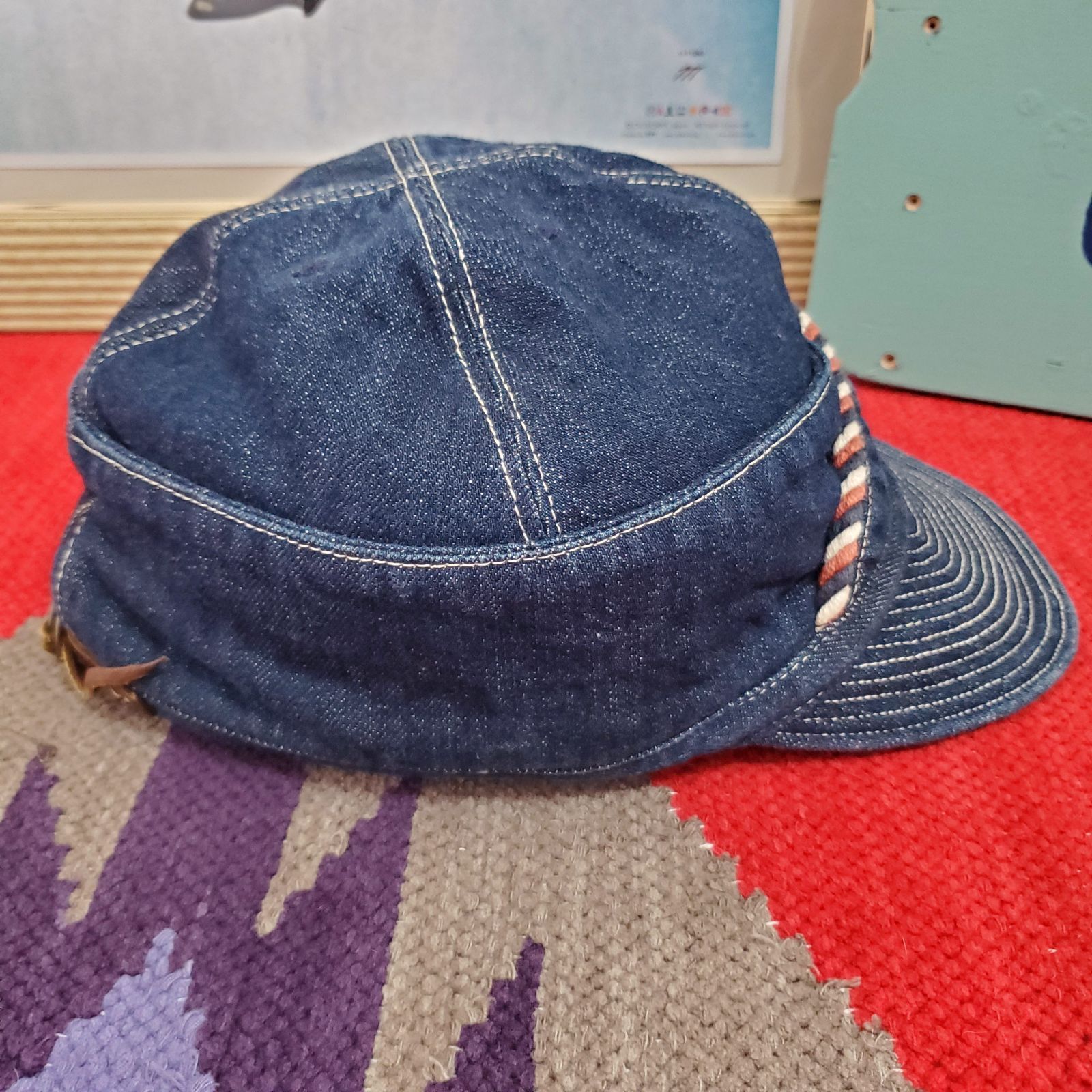 KAPITAL キャピタル 老人と海 キャップ イカリ　刺繍 KAPITAL キャピタル 11.5オンス ブラック×ブラックデニム 老人と