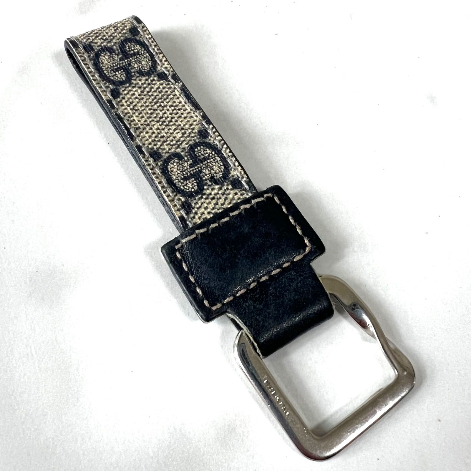 グッチ　キーホルダー　GGキャンバス　キーリング　スクエア　レザー　イタリア製 GUCCI グッチ キーホルダー キーリング GGキャンバス スクエア