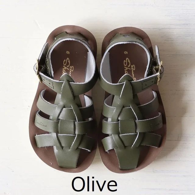♥ saltwater ソルトウォーター shark olive size5-12 靴 キッズ サンダル