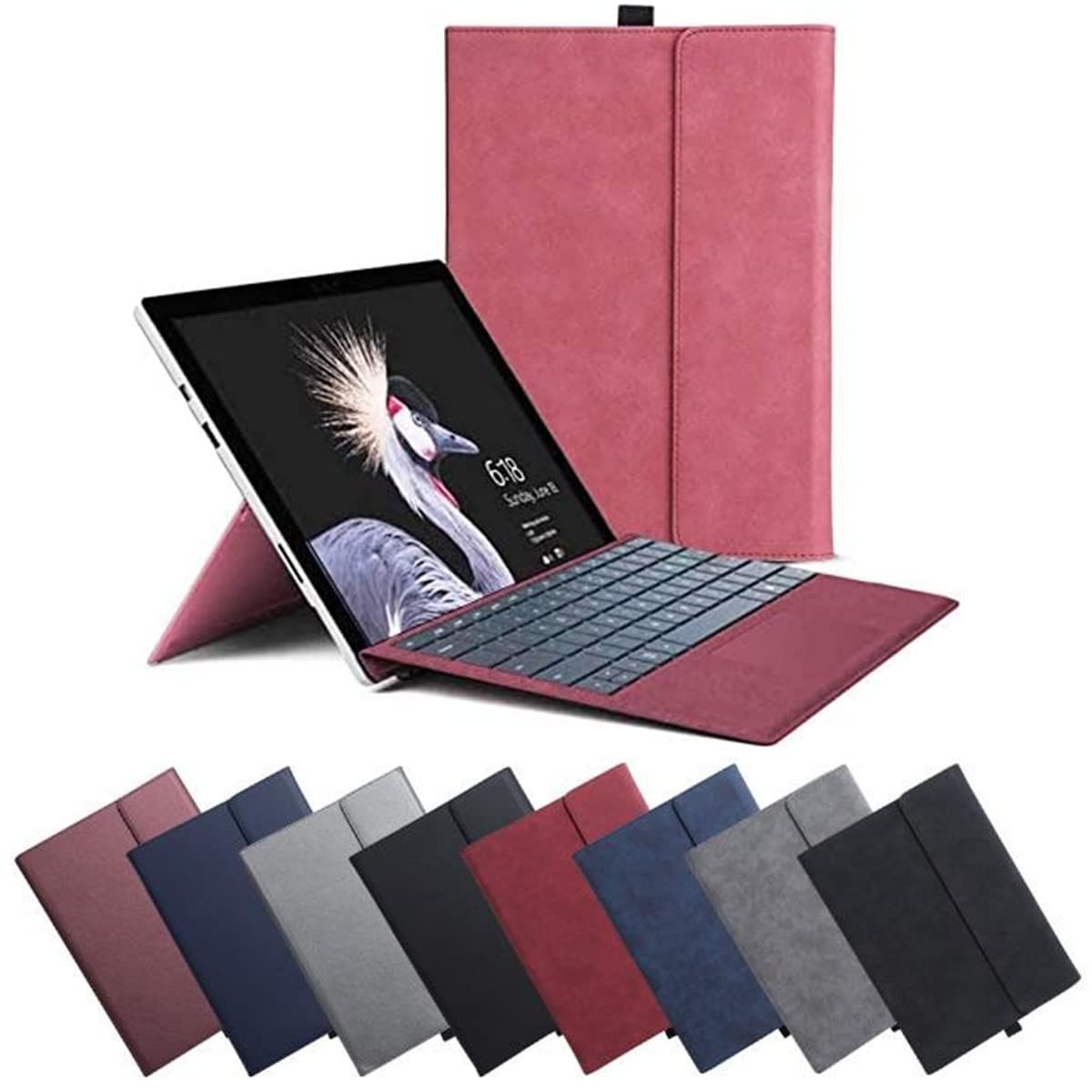 マイクロソフト サーフェス プロ 10 Microsoft Surface Pro 10 13インチ ケース カバー タブレット 2-in-1ノート  保護ケース PUレザー スタンド機能 タッチペンホルダー付き キーボードをつけたまま 収納可能です ブック型 人気 うなり おすすめ おしゃれ 手帳型 カバー ...