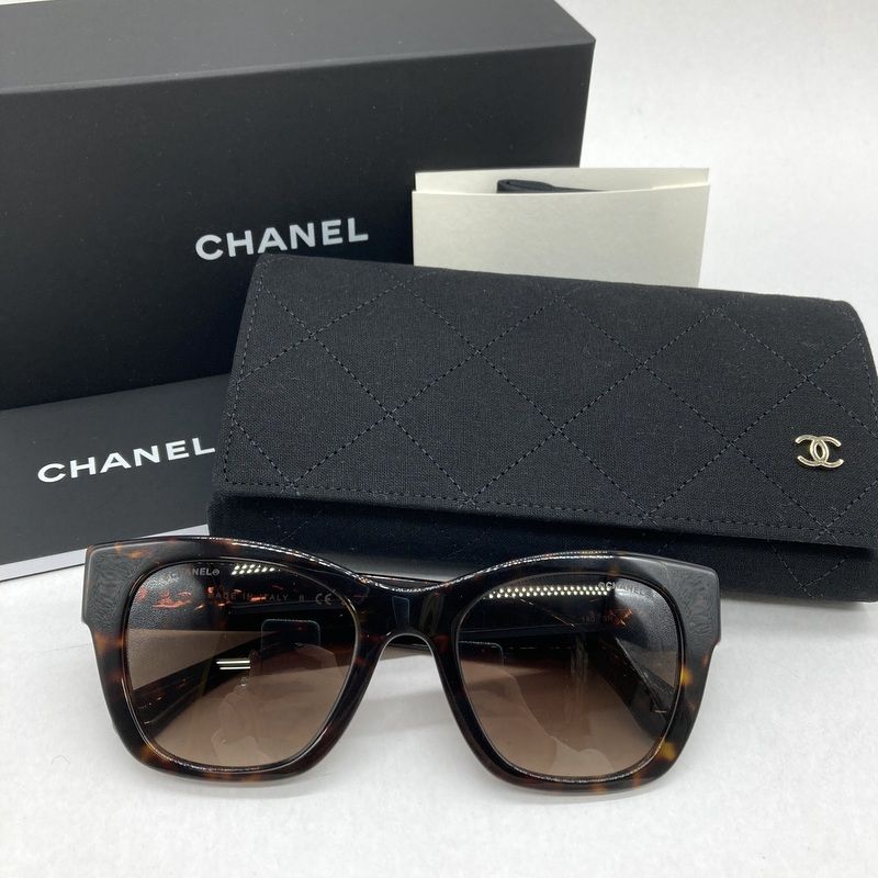 CHANEL シャネル サングラス 5478-A ウェリントン アイウェア ココマーク ロゴ べっ甲柄 51□21 140 ブラウン 服飾小物 B15016◆