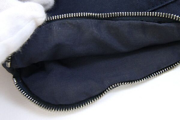 エルメス　ボリードポーチ　ネイビー　GM HERMES エルメス ボリードポーチGM ネイビー キャンバス