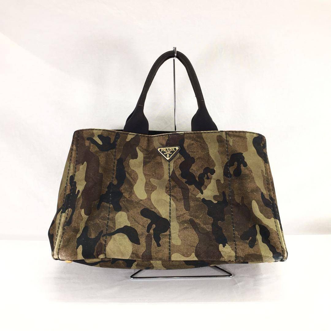 PRADA カナパ　カモフラ　トートバッグ　美品 PRADA プラダ カナパ トートバッグ キャンバス 迷彩
