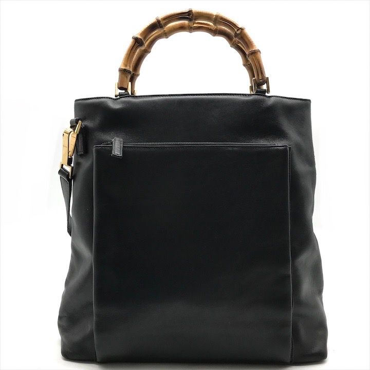 GUCCI グッチ バンブー 2WAY トート ショルダー バッグ レザー  