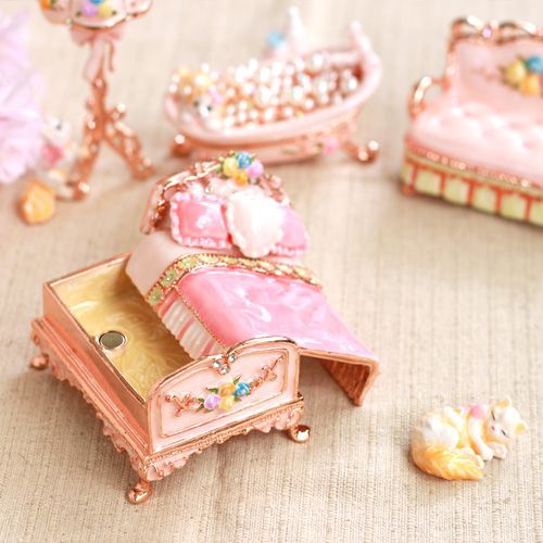 EX504 ミニチュアベッド ジュエリーボックス ミニチュア家具