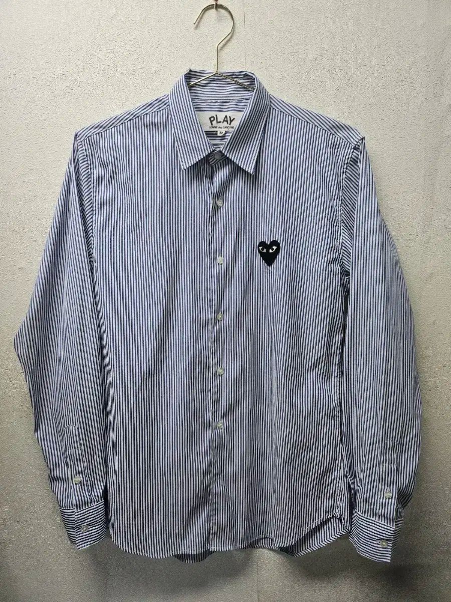 COMME des GARCONS コム デ ギャルソン ハートワッフェン ストライプ シャツ M