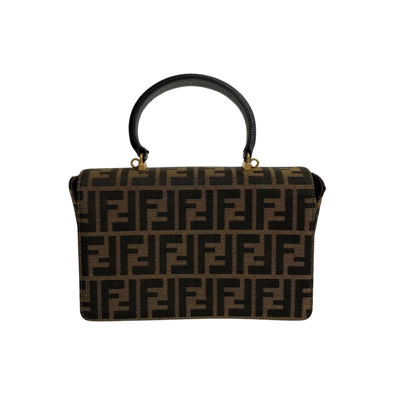 極 美品 FENDI フェンディ ズッカ 柄 ロゴ 金具 キャンバス エピ