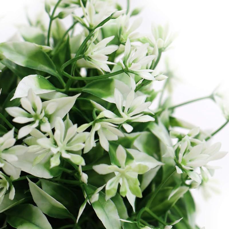 人工観葉植物 白い花と緑の葉 観葉植物 白い花 緑の葉