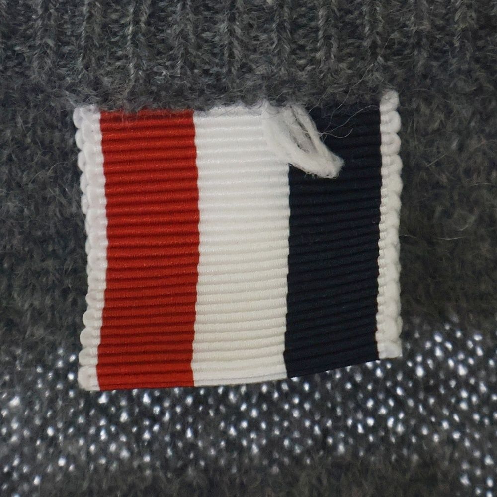 THOM BROWNE トムブラウン 4ラインカシミヤニットカーディガン 長袖 グレー #4 THOM BROWNE (トムブラウン) 4ラインカシミヤニットカーディガン