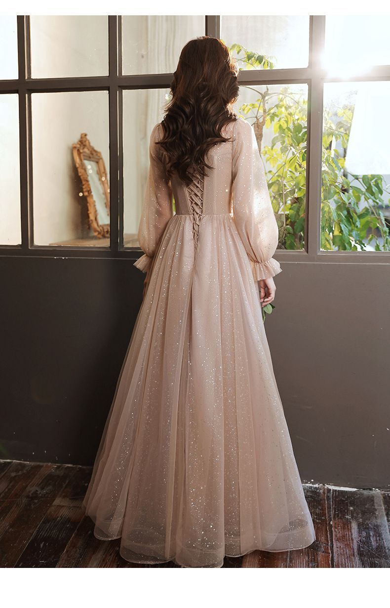 キラキラブライズメイドロングドレスかわいい披露宴ドレスパ二次会結婚式ドレスお呼ばれお誕生日花嫁演奏会パーティードレス