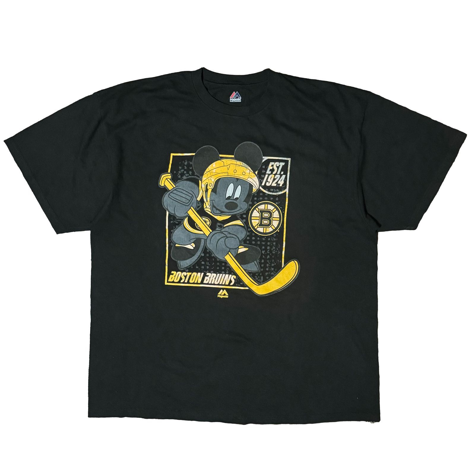 《NHL×Disney×Majesric》トリプルコラボ Tシャツ ブラック (XXLサイズ)