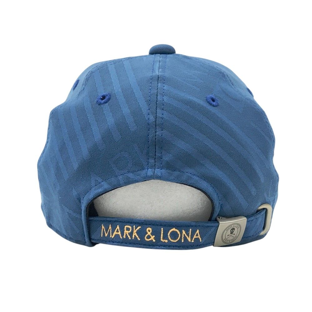 MARK&LONA マークアンドロナ キャップ スカル ロゴ 総柄 ブルー系 FREE