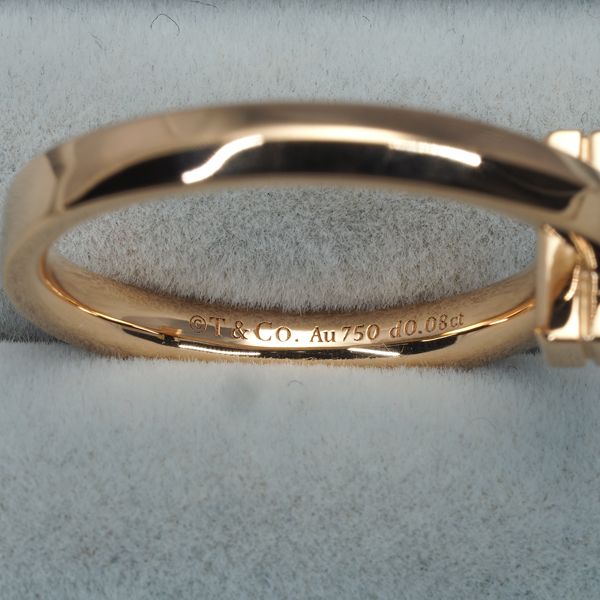 ティファニー リング ダイヤ ダイヤモンド 0.08ct Tワン 14号 K18PG  