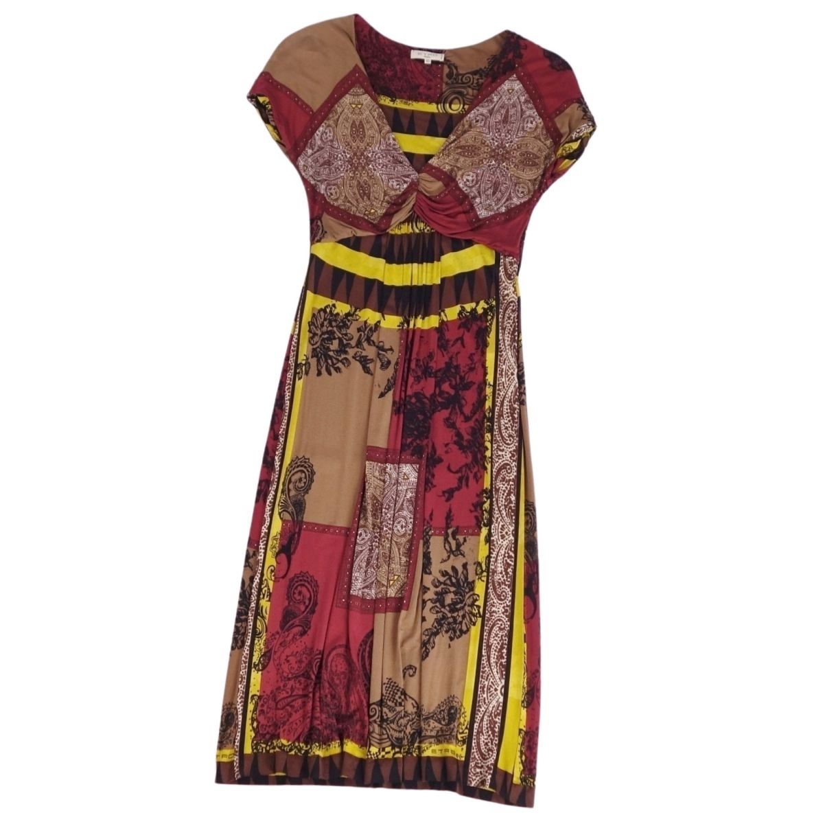 エトロ ETRO ワンピース ドレス フレンチスリーブ 総柄 ジャージー