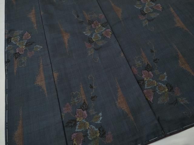 平和屋着物●本場大島紬　7マルキ　霞蔦の葉文　正絹　逸品　CAAU1629yc 平和屋着物○本場大島紬 7マルキ 霞蔦の葉文 正絹 逸品 CAAU1629yc