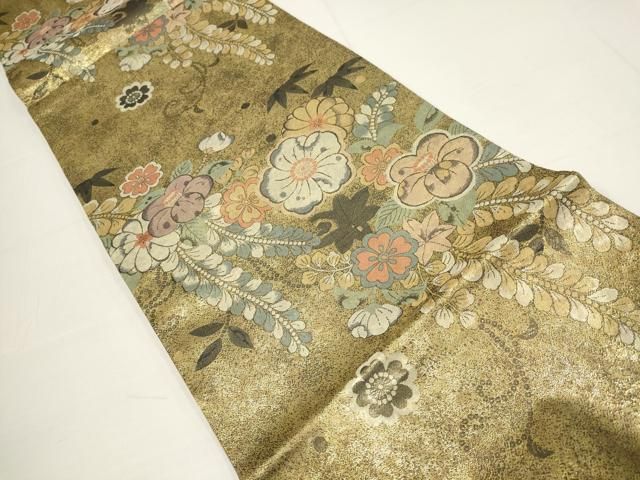 平和屋着物▽佐賀錦 六通柄袋帯 辻が花 金糸 正絹 逸品