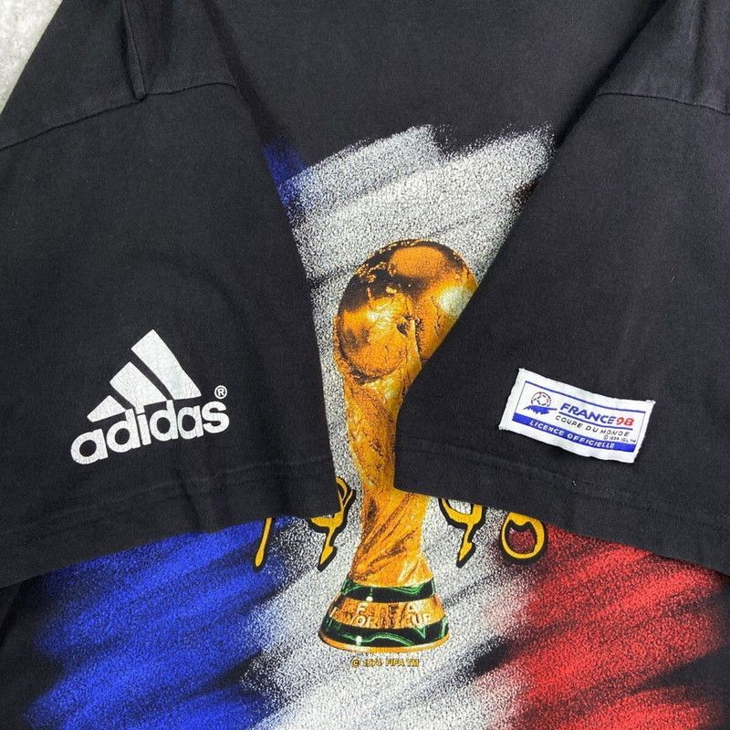 古着 FIFA ワールドカップ フランス アディダス ラガーシャツ サッカー 90年代 adidas アディダス FIFA フランスワールドカップ1998 T