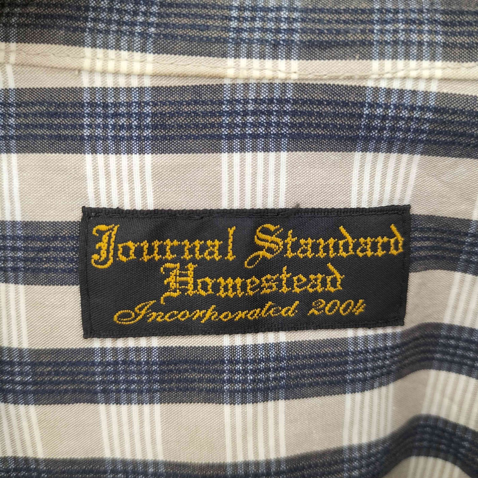 ジャーナルスタンダードホームステッド JOURNAL STANDARD J.S HOMESTEAD バンドカラー プルオーバー チェック S/S  シャツ メンズ JPN：L - メルカリ