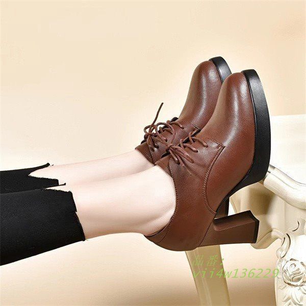 サイズ37 _Fot ブラウン レザー アンクルブーツ ヒール約7cm サイズ37 _Fot ブラウン レザー アンクルブーツ ヒール約7cm