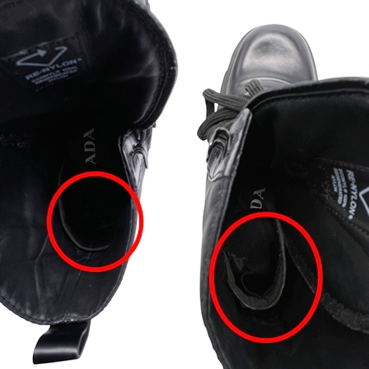 中古】 PRADA プラダ モノリス ポーチ付 ブラッシュドレザーx Re-Nylon 