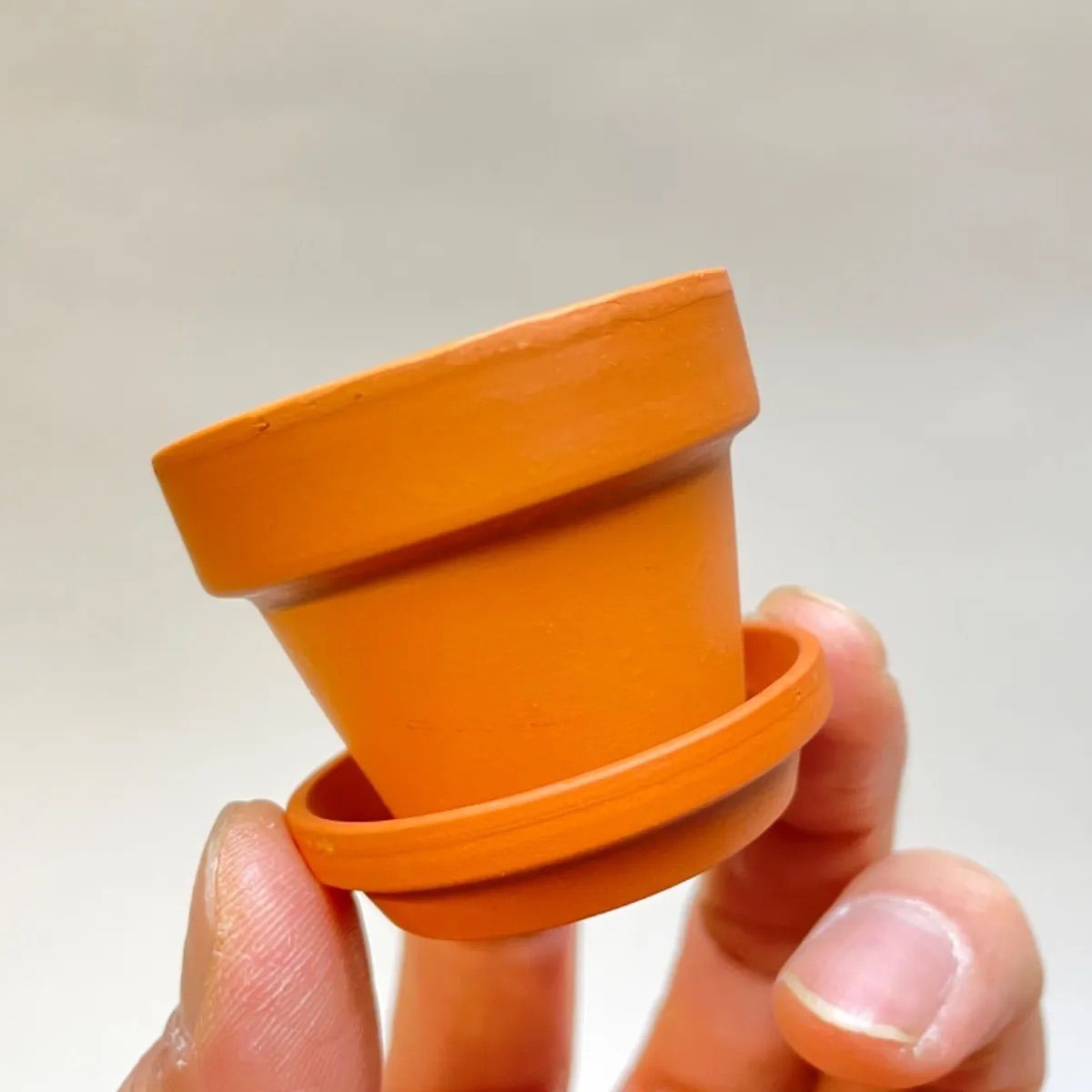 ミニテラコッタ鉢-1.5号(外径φ4.7×高さ4cm)＋受皿セット品×5セット