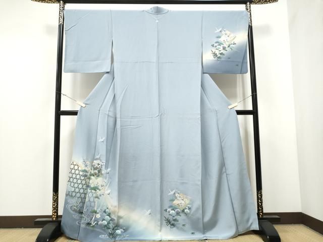 平和屋着物○訪問着 飛鶴雪輪 暈し染め 金銀彩 正絹 逸品