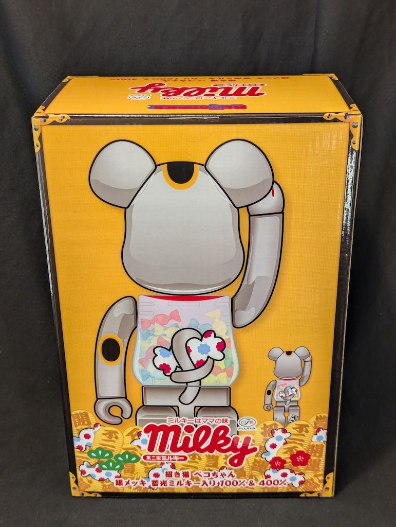 BE@RBRICK招き猫ペコちゃん銀メッキ蓄光ミルキー入り100％ & 400％ MEDICOM TOY OFFICIAL BLOG（メディコム・トイ オフィシャル