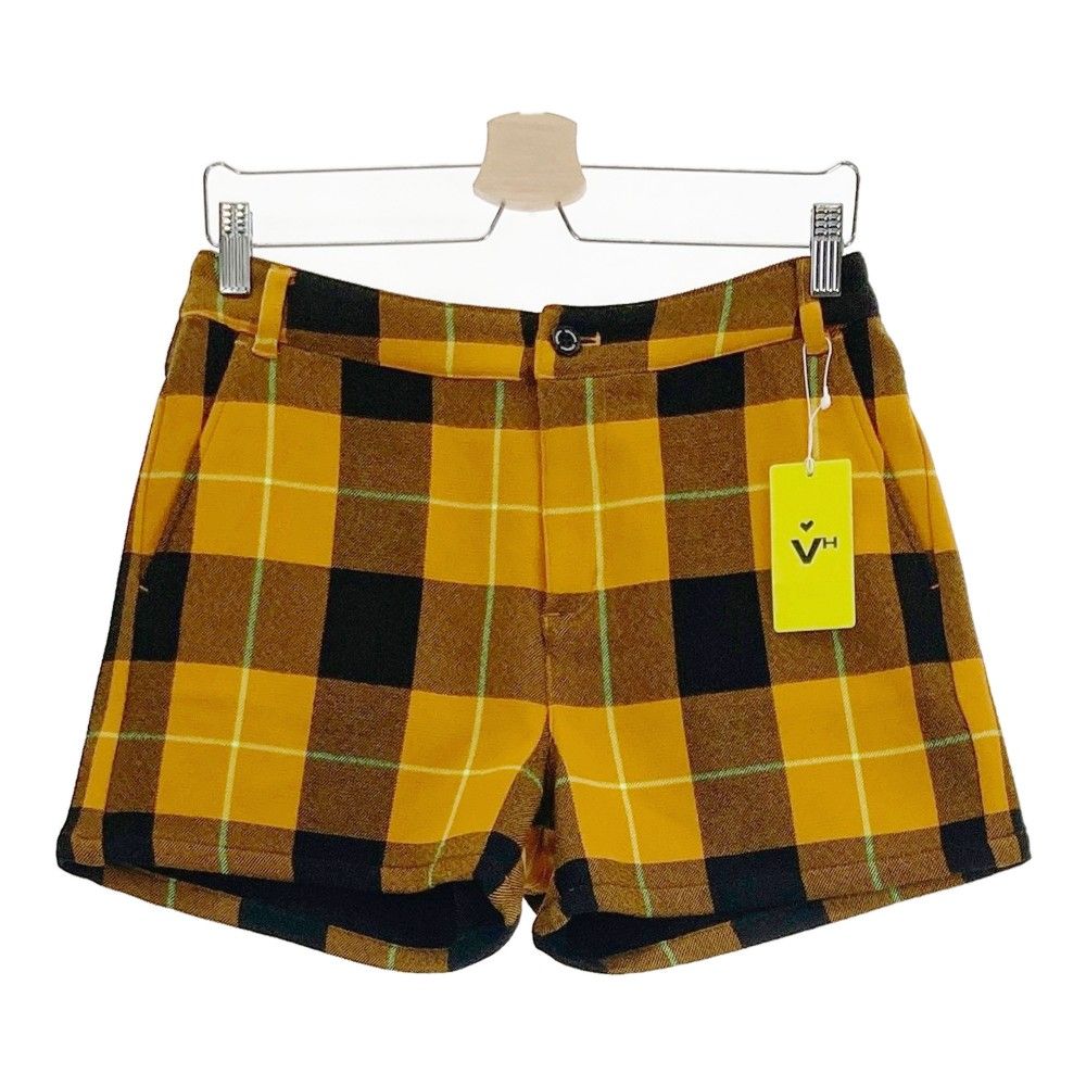 サイズ：42 VIVA HEART ビバハート  ショートパンツ チェック柄 イエロー系 [240101447187] ゴルフウェア レディース ストスト サイズ：42 VIVA HEART ビバハート ショートパンツ チェック柄