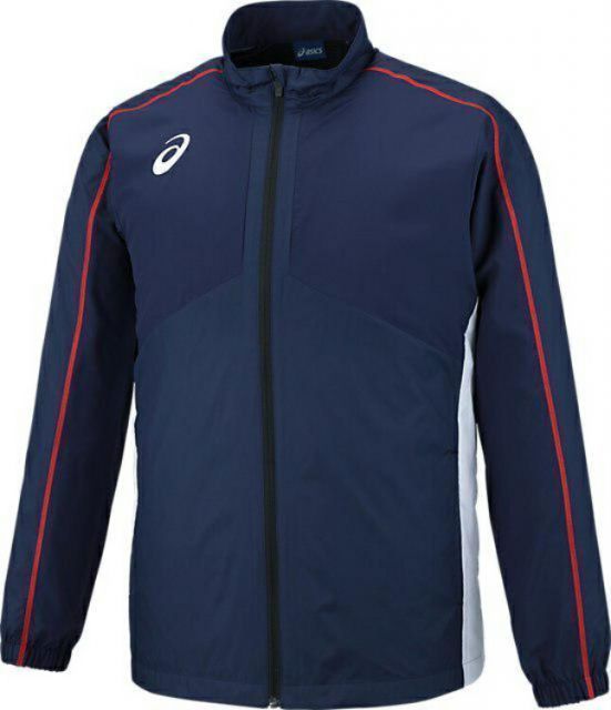 asics アシックス 45 WIND BREAKER JKT(MESH) ピーコート S 2031A243 401 | スポーツ メンズ S 紺ウェア アウター ブレーカージャケット ベーシック メッシュ 再帰反射付き 背ベンチレーション付き ポリエ