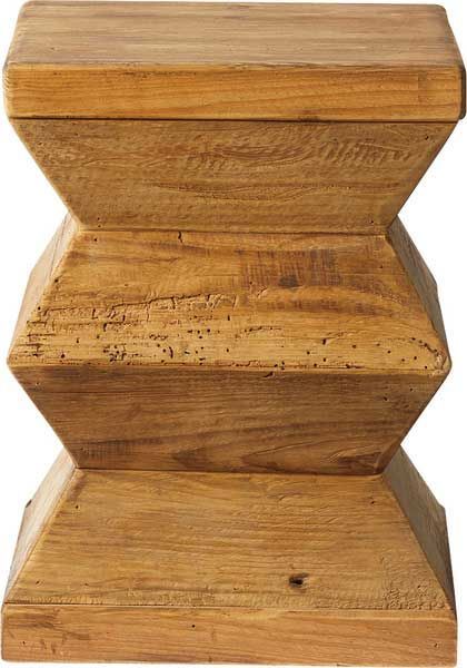 天然木 パイン古材 のアートなマルチスツール サイドテーブル 花台 W31×D31×H42cm No.101