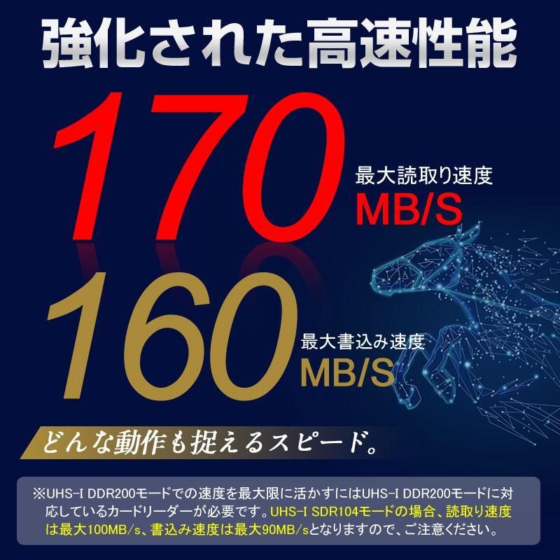 マイクロsdカード microSDXCカード 128GB R:170MB/s W:160MB/s UHS-I