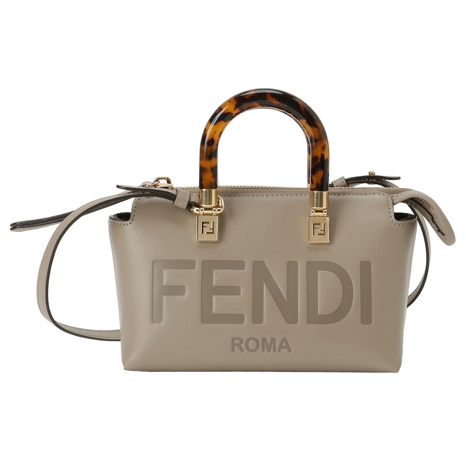 フェンディ バイザウェイ グレージュ ボストン ショルダーバッグ FENDI