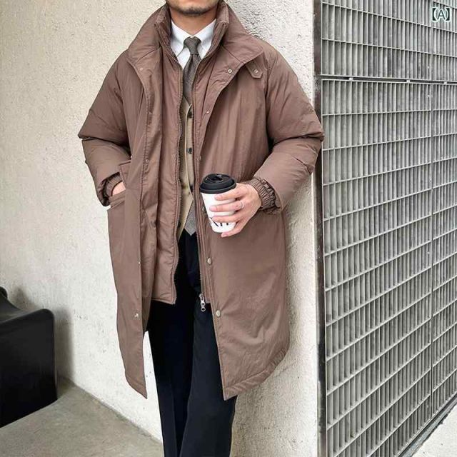 2XL メンズ 服 シンプル ファッション オシャレ 大人 かっこいい 大きいサイズ ストリート 紳士服 フェイク ツーピース 90 ベルベット 厚手 ミドル丈 コート ジャケット カジュアル ファッション ダウン