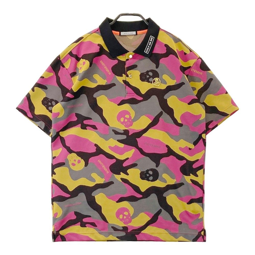GOLFウェア】MARK&LONA ポロシャツ カモフラ スカル 半袖 総柄 【公式