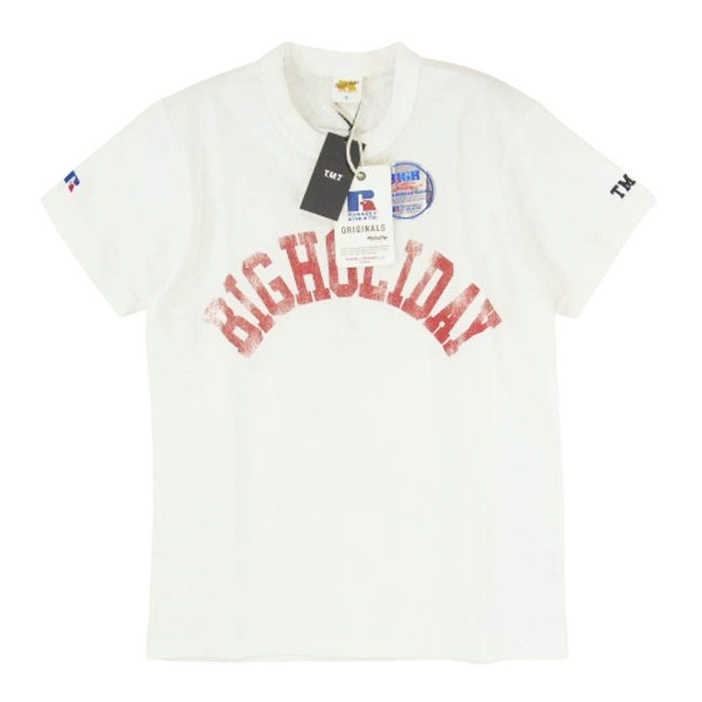 TMT ティーエムティー TCS-F16RLEC01 BIGHOLIDAY アーチ ロゴ コットン 半袖 Tシャツ ホワイト系 S【新古品】【未使用】【中古】