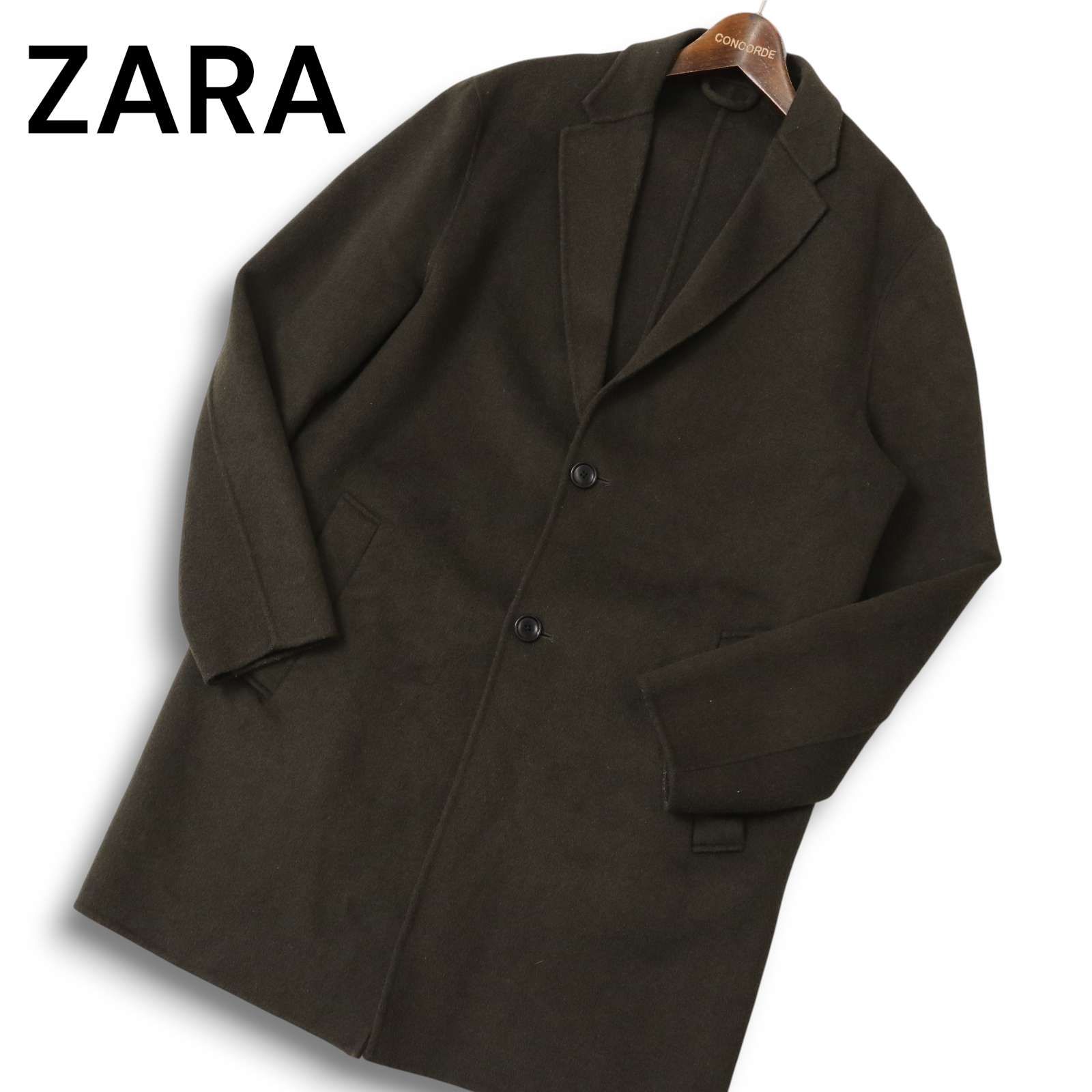 ZARA ザラ マン 秋冬 ウール混 メルトン チェスターコート Sz.M メンズ